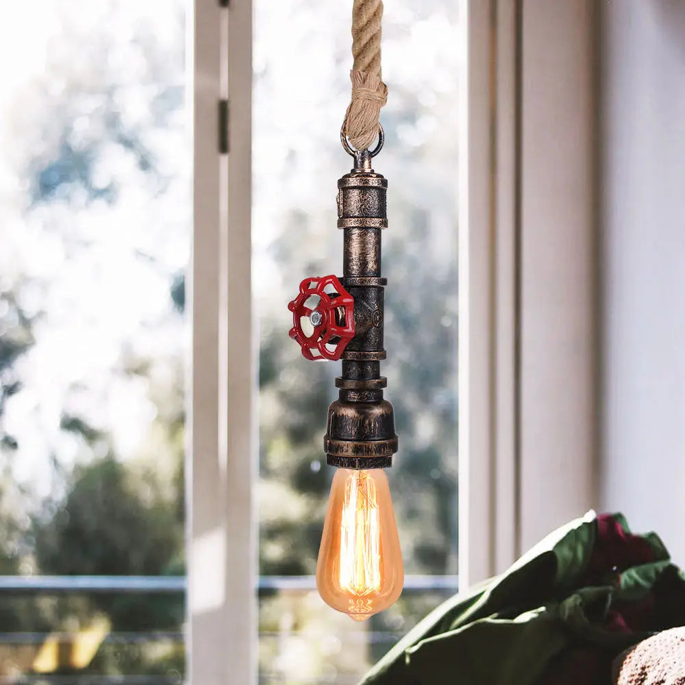 Iron Pipe Pendant Lamp Retro Loft Hanging Light