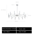 Black Sputnik Chandelier: Nordic Design, Adjustable Lighting for Home Décor