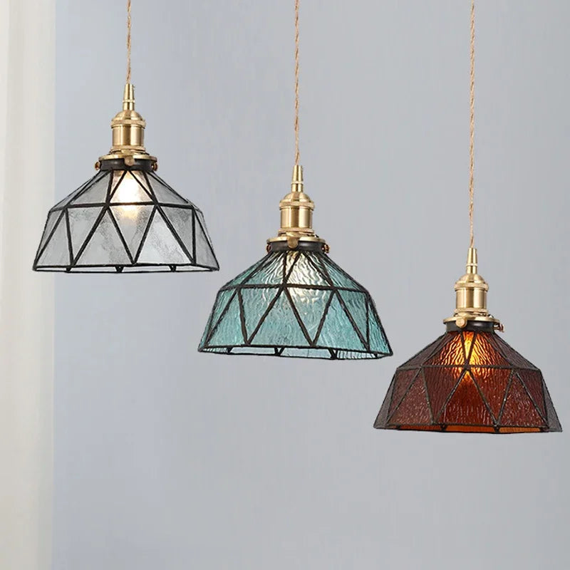 Tiffany Glass Chandelier Pendant Ceiling LED Light for Nordic Bedroom