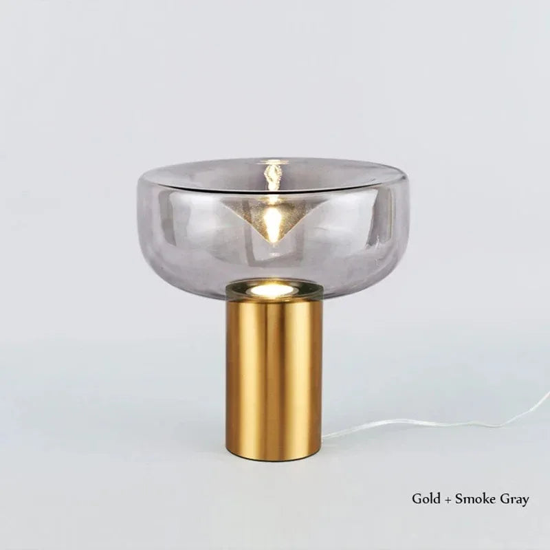 Aella Table Lamp: Elegant Clear Glass Luxury Art Desk Lamp for Office, Bedroom, and Foyer