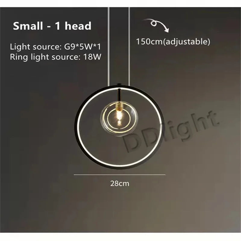 Glass Bubble LED Chandelier Dining Room Pendant Lighting