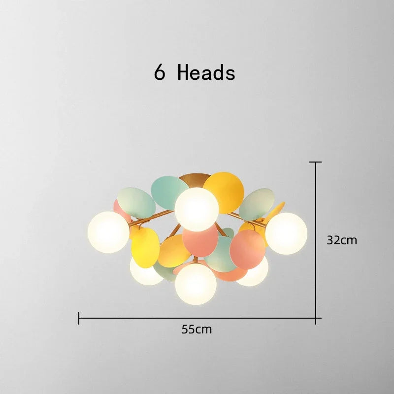 Petals Ceiling Chandelier Light Fixture for Nordic Living Room & Bedroom