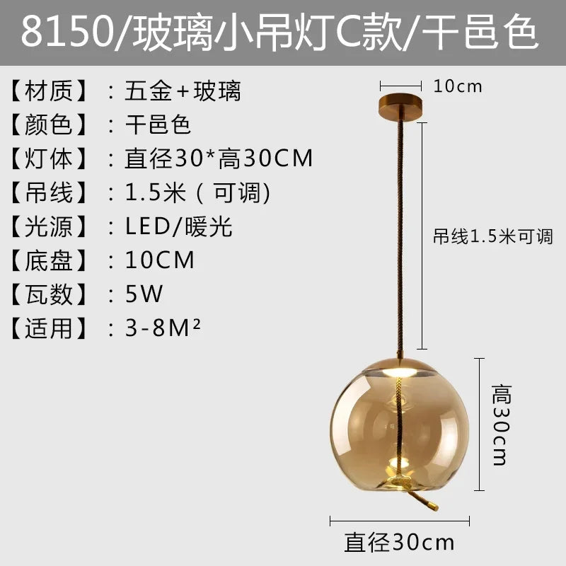 BROKIS Knot Glass Pendant Chandelier Luminaria Deco Bedside Lamp