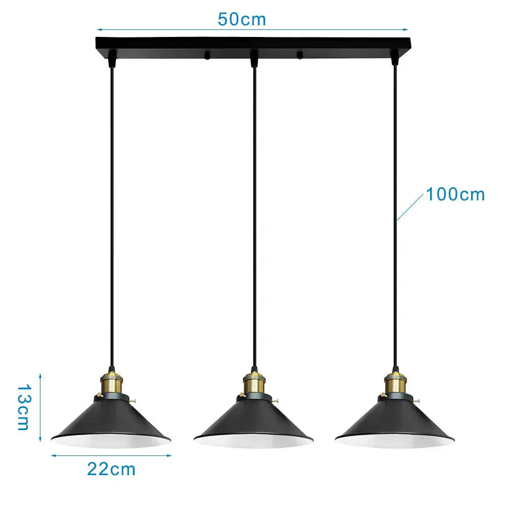 Retro Industrial Pendant Ceiling Lamp E27 LED Chandelier Loft Light for Home Living Room