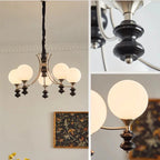 Walnut Chandelier: Bauhaus Magic Bean Designer Retro Branch Chandelier, French Style Living Room.