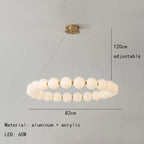 Nordic Ring LED Chandelier Acrylic Dimmable for Living Room Bedroom Hall