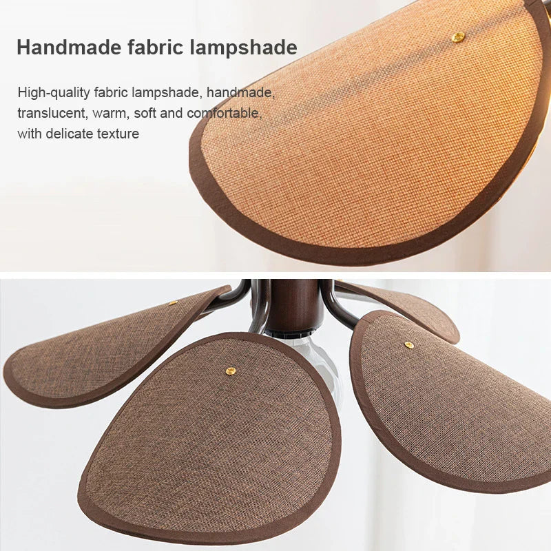 Wabi Sabi Fabric Chandelier Pendant Lights for Dining Tea Room Lighting