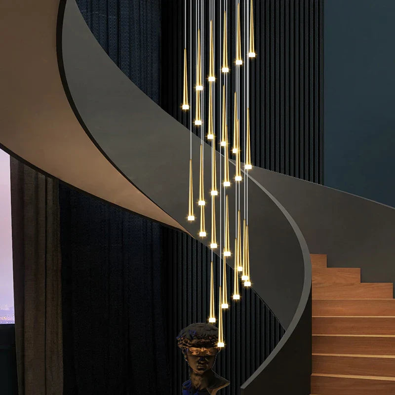 Modern LED Tapered Chandelier for Living Room, Kitchen, and Hall