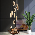 LED Chandeliers: Luxury Staircase Pendant Lamps, Long Hanging Gold Fixture
