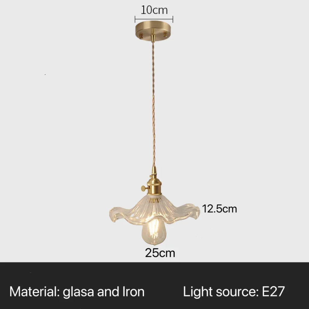 Nordic Flower Glass Pendant Chandeliers for Restaurant Cafe Hotel Decoration