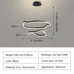 Modern Curve Ring LED Pendant Chandelier for Living Dining Bedroom