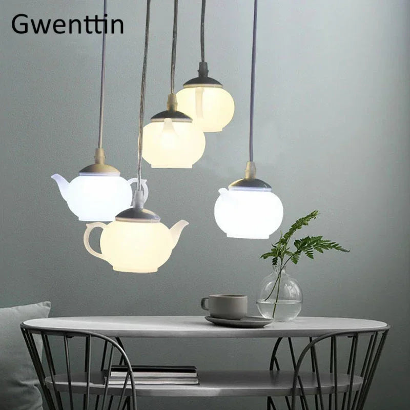 Teapot Pendant Lights: Modern LED Hanging Lamps for Home Decor