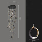 Crystal Chandelier Stair Pendant, Modern Living Room Lighting, Interior Home Decoration