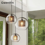 Nordic Glass Pendant Light | Modern Kitchen Dining Hanging Lamps | Industrial Loft LED Fixture