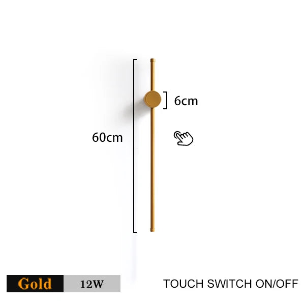 Modern LED Wall Lamp with Touch Switch, 350° Rotation for Bedroom and Living Room