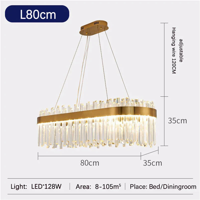 Gold Crystal Ceiling Chandelier | Luxury Indoor Lighting for Living & Dining Room