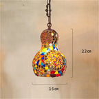 Turkish Mosaic Chandelier: Colorful Stained Glass Pendant Lamp