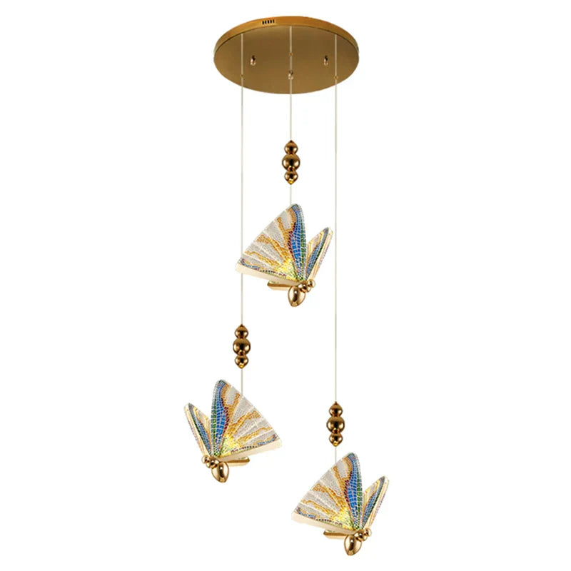 Acrylic Butterfly Chandelier Ceiling Lamp Indoor Lighting
