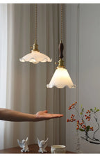 Scandinavian Brass Chandelier: Modern Luxury Glass Hanging Lamp for Dining Table & Bedside