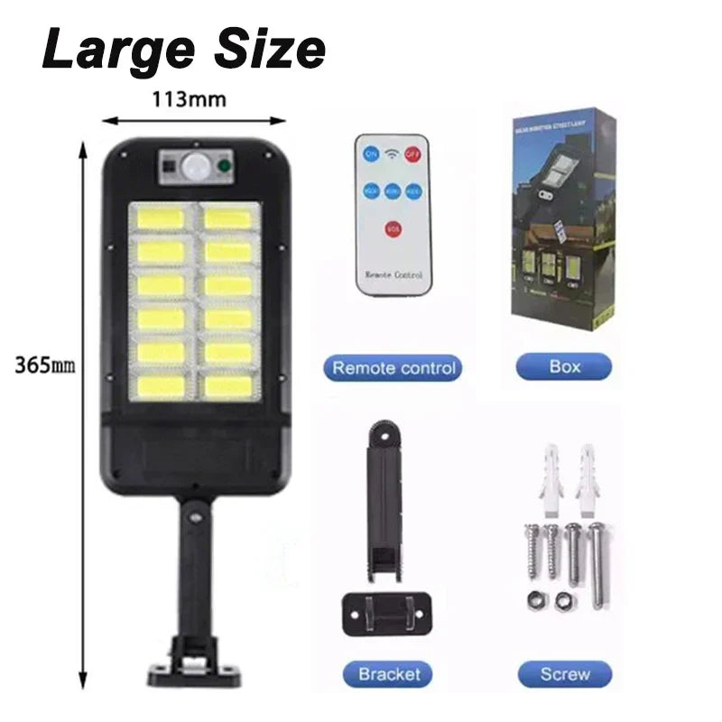 Solar Outdoor Street Light: 3 Modes, Motion Sensor, Remote Control - Waterproof Design