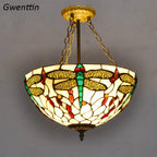 Stained Glass Tiffany Chandelier Pendant Light for Mediterranean Home Decor