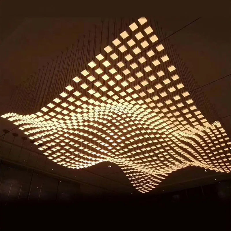 Acrylic Crystal Hanging Chandelier LED Ceiling Pendant Light for Living Room Lobby Customize Hotel