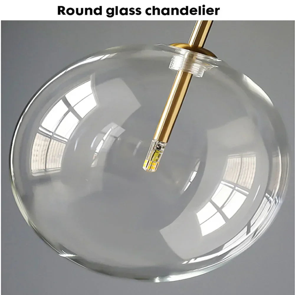 Clear Glass Chandelier Pendant Light Vintage Nordic Glass Ball Hanging Lamp