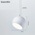 Gold Ball Pendant Light: Nordic Modern LED Hanging Lamp for Home Decor