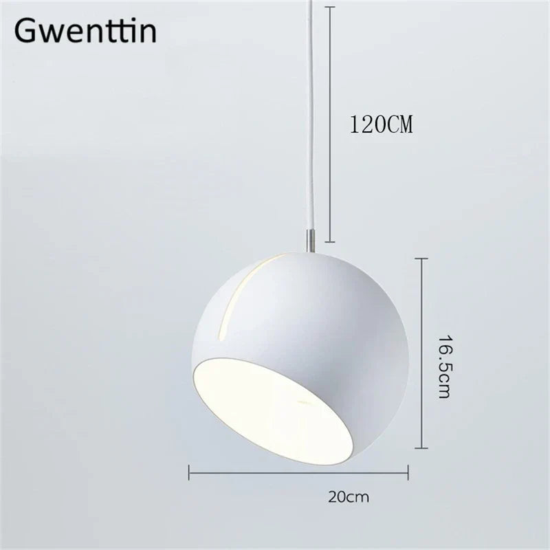 Gold Ball Pendant Light: Nordic Modern LED Hanging Lamp for Home Decor