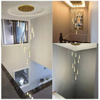 Crystal LED Chandelier: Modern Loft Art Pendant Lighting for Restaurant, Bar, Staircase