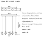 Diamond Crystal Ball Chandelier, Luxury LED Light Fixture for Staircase and Living Room