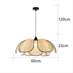 Petal Rattan Pendant Lamp, Elegant Ceiling Light for Dining Room & Living Space