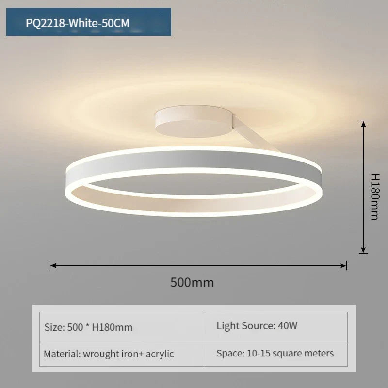 Modern Ring LED Ceiling Light for Bedroom and Living Room
