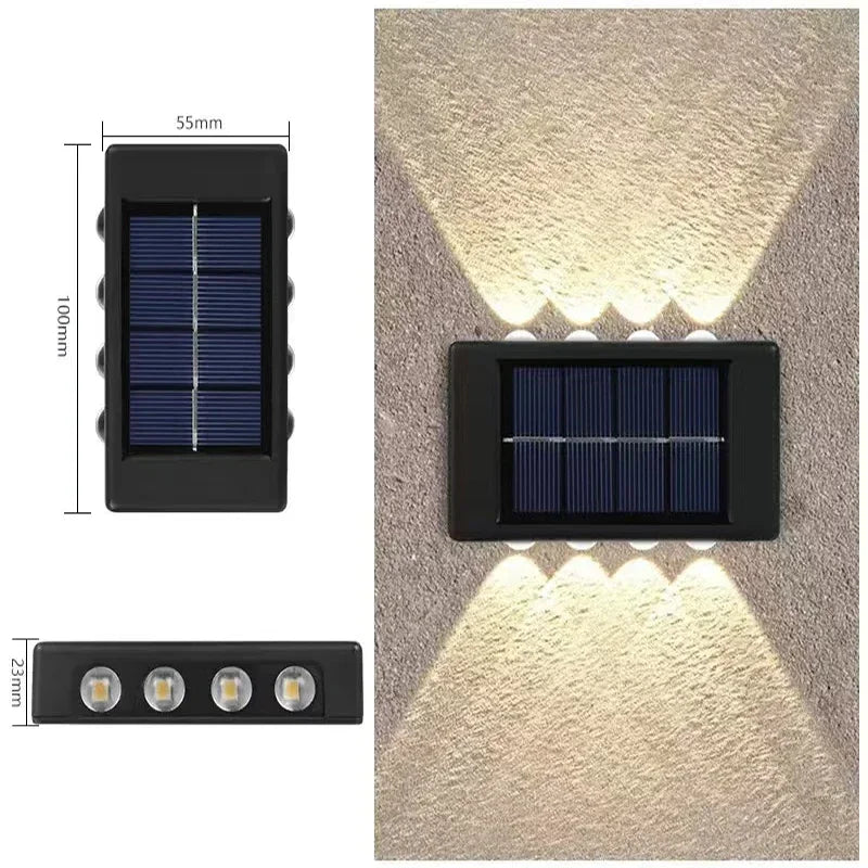 Solar Wall Lamp: Outdoor Waterproof Up/Down Lighting for Garden, Street, Landscape, Balcony