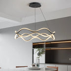 Wave Ring LED Pendant Chandelier for Living Room Bedroom, Modern Circle Lamp Fixture