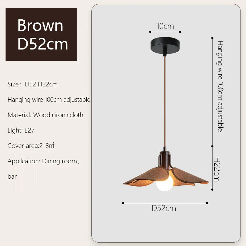 Wabi Sabi Fabric Chandelier Pendant Lights for Dining Tea Room Lighting