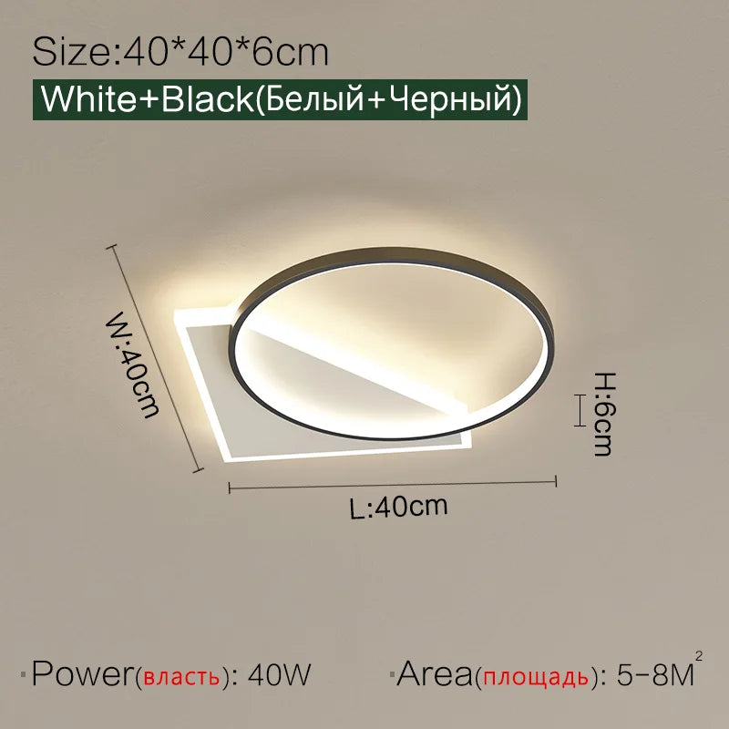 Geometric LED Ceiling Lamp | Modern Nordic Bedroom Study Light