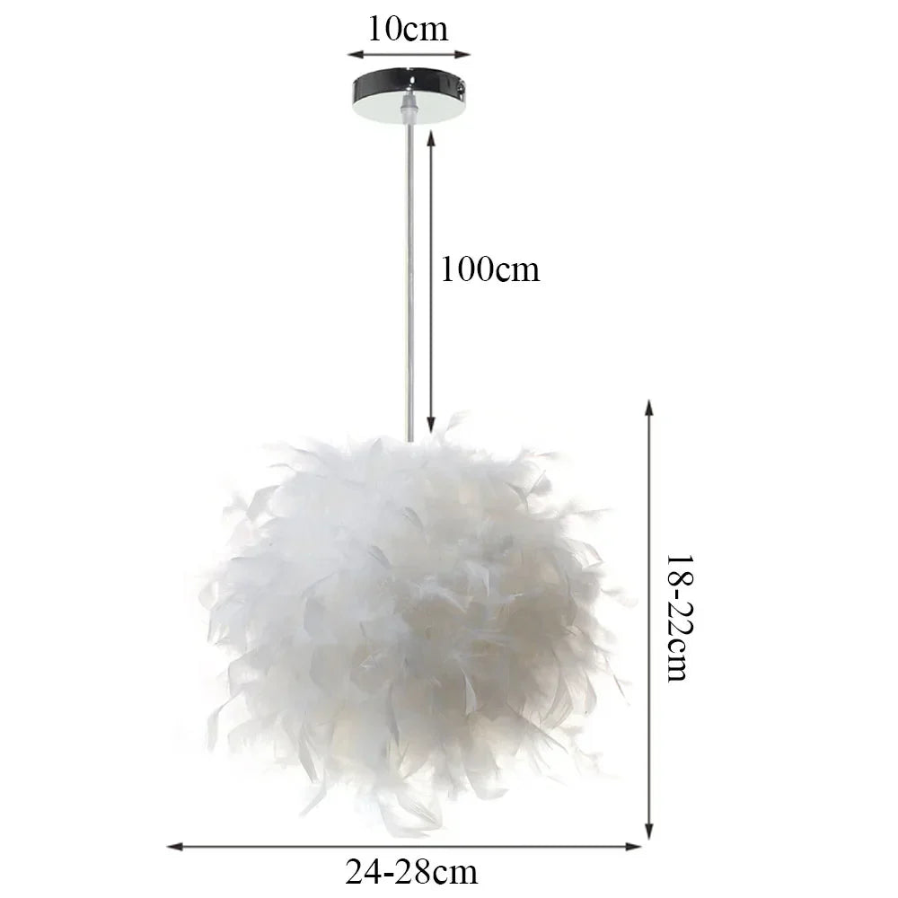 Feather Pendant LED Chandelier - Modern Bedroom Study Room Decoration