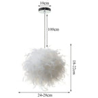 Feather Pendant LED Chandelier - Modern Bedroom Study Room Decoration