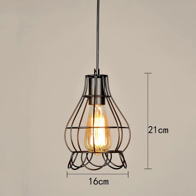 Retro Iron Art Pendant Light for Dining Room Kitchen Bedroom Bar