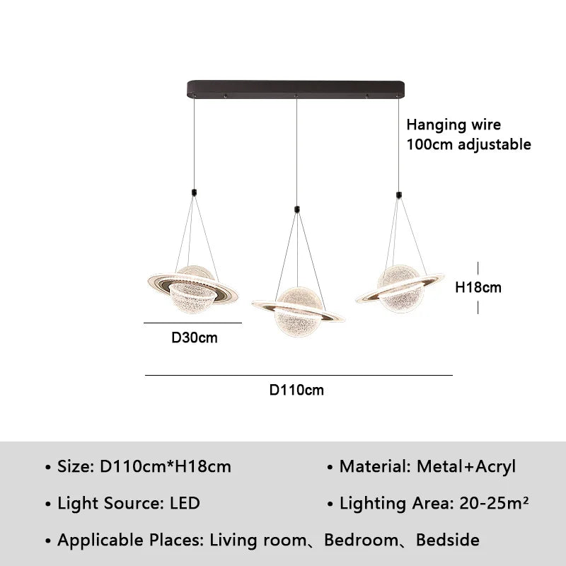 Nordic Globe Acrylic LED Chandelier Room Decor BED Lights