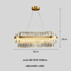 Gold Metal Round Dimmable LED Pendant Light with K9 Crystals