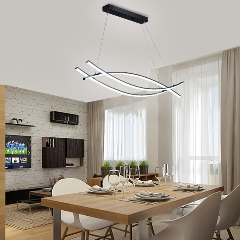 Aluminum Suspension LED Chandelier for Kitchen Dining Table Island