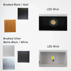 LED Up Down Wall Lamps: Gold & Silver Aluminium Wall Light for Bedroom, Living Room, Corridor