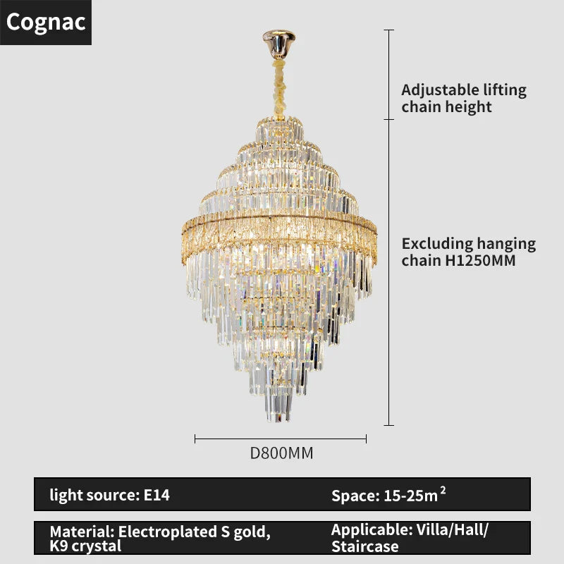 Elegant Crystal Chandelier: Modern European Lighting for Living, Dining & Bedroom