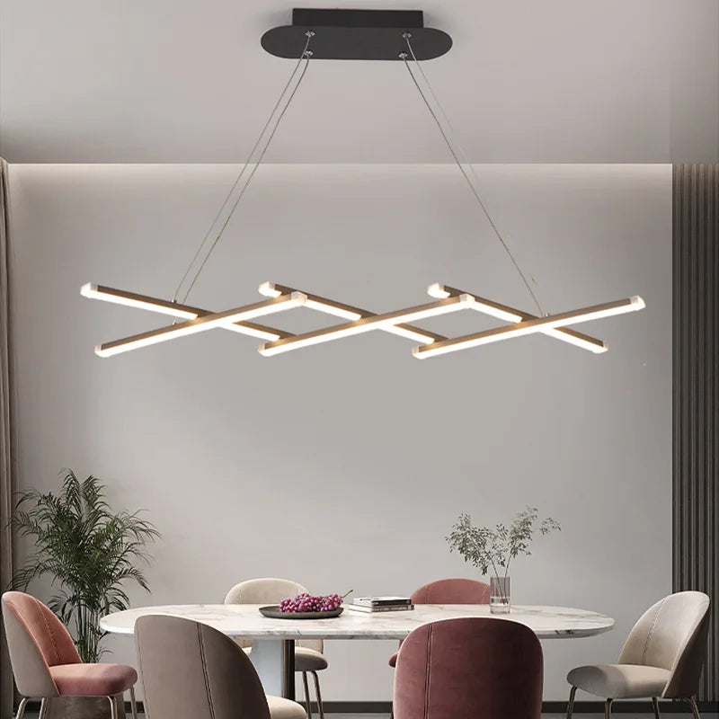 Modern Dimmable LED Chandelier for Long Dining Table, Kitchen, Bar - Pendant Lights