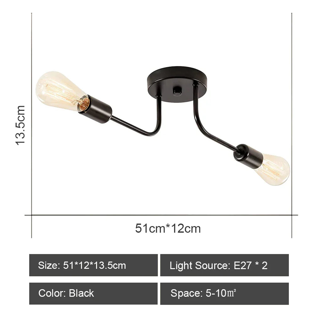 Sputnik Ceiling Chandelier: Modern Nordic Semi Flush Mount Lighting Fixture