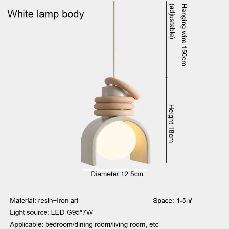 Resin LED Pendant Lamp: Elegant E27 Dropshipping for Bedroom, Dining Room