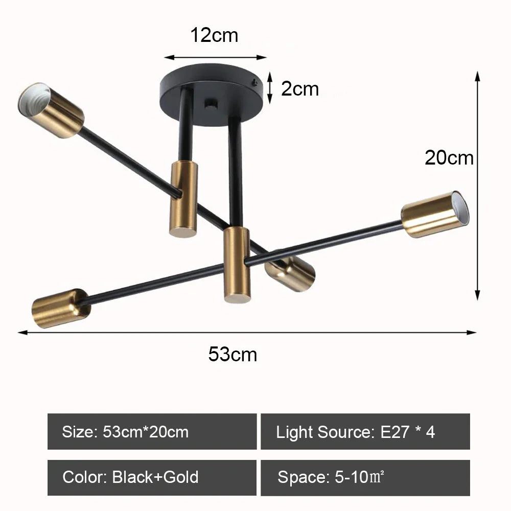 Iron Wrought Chandelier LED Ceiling Light Fixture Modern Vintage Decor Lighting