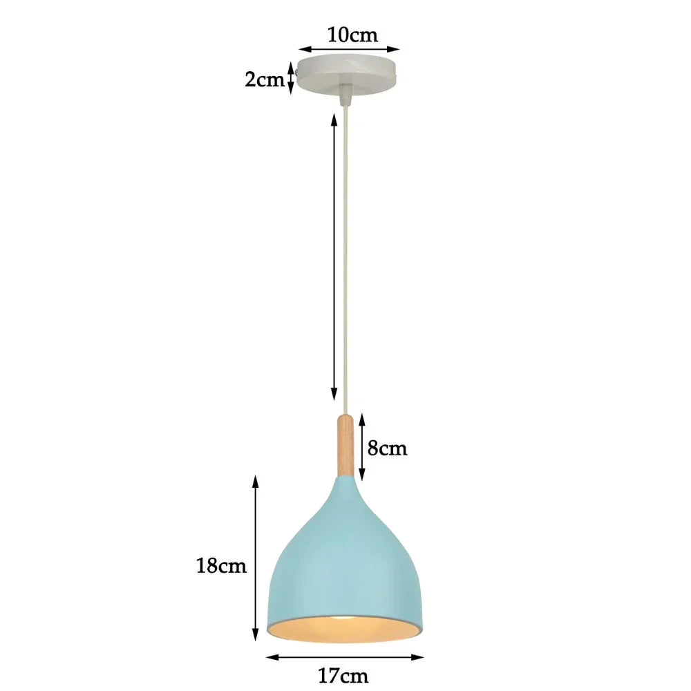 Blue Nordic Pendant Lights E27 Modern Hanging Lamps for Living Dining Kitchen